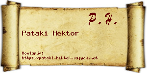 Pataki Hektor névjegykártya